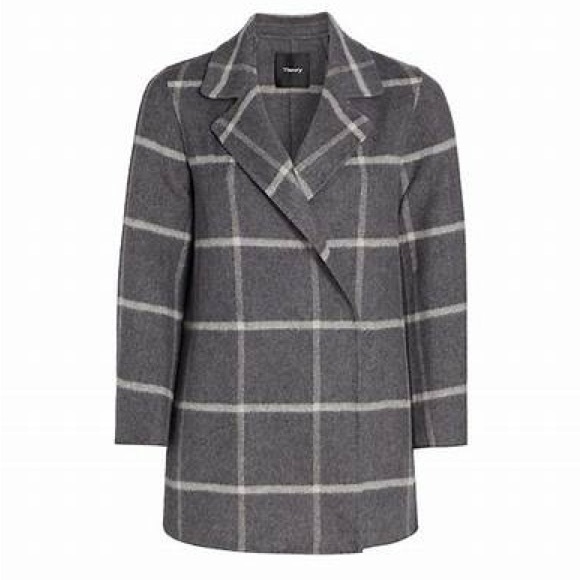 Theory Clairene Gray Window Pane Jacket, P/XS, NWT - Picture 2 of 4